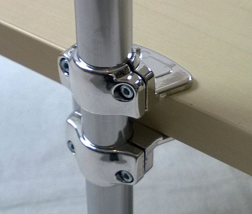 Rohrverbinder f. Ø25mm Rundrohr -Einfachverbinder für Fachhalter/Plattenh. chrom