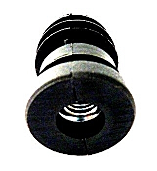 Gewindebuchse M10 mit Gewinde, für Rundrohr Ø25mm, Kunstoff, schwarz